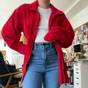 Red Vintage Corduroy Overshirt